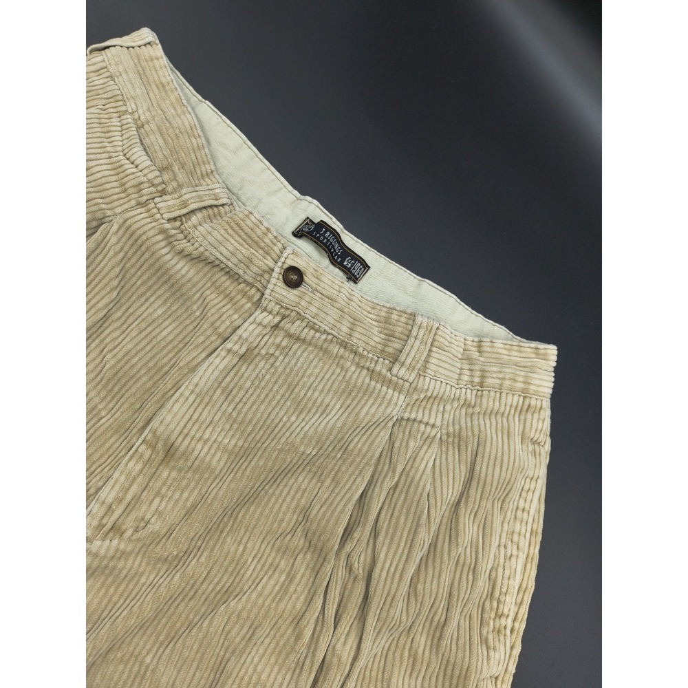 VTG 90s J. Riggins Sportswear Tan Corduroy Pants 5 Pocket 100% Cotton 35x32 Cuff